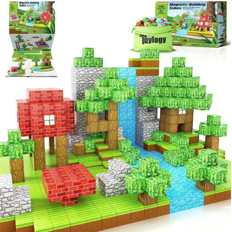 Magnetische Minecraft®-Bausteine – 48 / 64 / 75 Teile