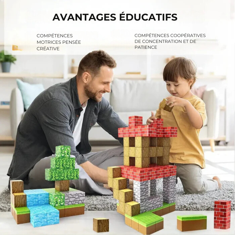 Magnetische Minecraft®-Bausteine – 48 / 64 / 75 Teile