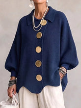 Victoire™ | Oversize-Strickjacke mit großen goldfarbenen Knöpfen