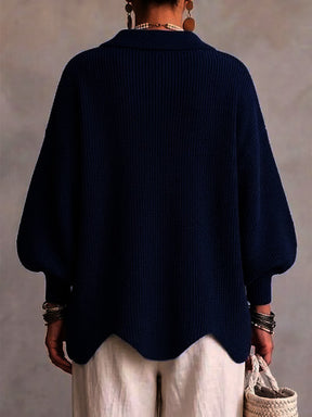 Victoire™ | Oversize-Strickjacke mit großen goldfarbenen Knöpfen