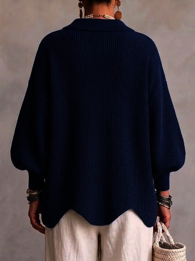 Victoire™ | Oversize-Strickjacke mit großen goldfarbenen Knöpfen