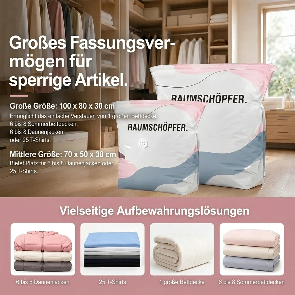 SpaceMax™ | 3D-Kompressionsbeutel ohne Pumpe