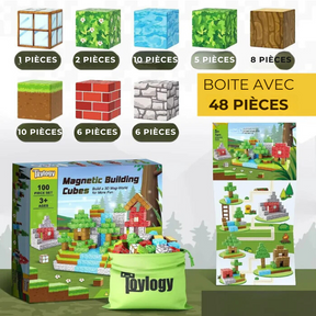 Magnetische Minecraft®-Bausteine – 48 / 64 / 75 Teile