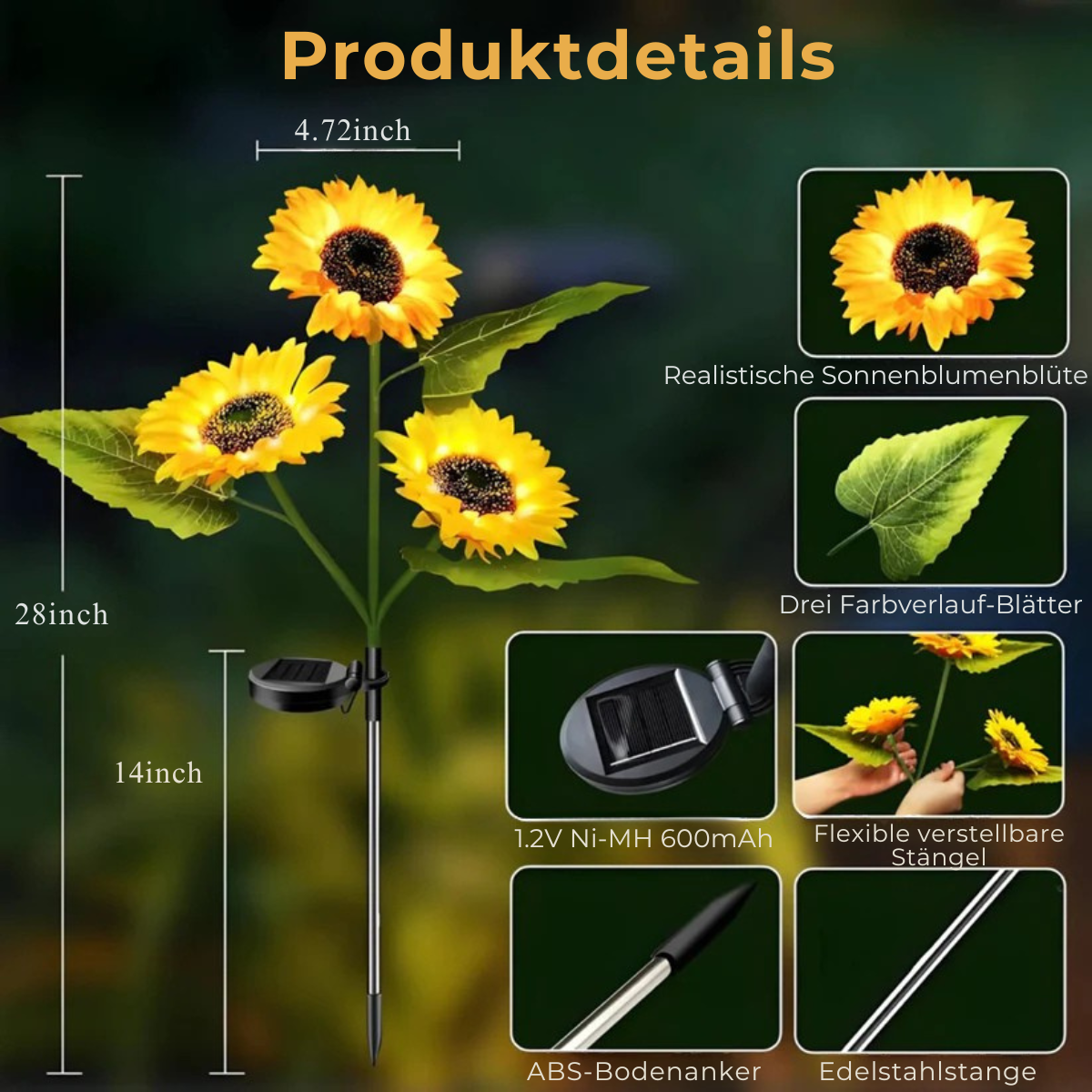 Solar SunFlower™ LED-Lichter