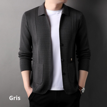 Monarch Wear - Langärmliger Strickmantel mit Revers für Herren