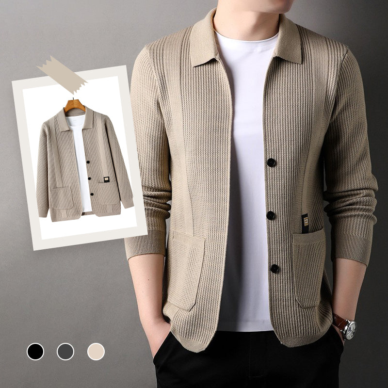 Monarch Wear - Langärmliger Strickmantel mit Revers für Herren