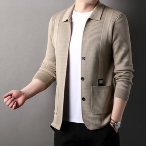 Monarch Wear - Langärmliger Strickmantel mit Revers für Herren