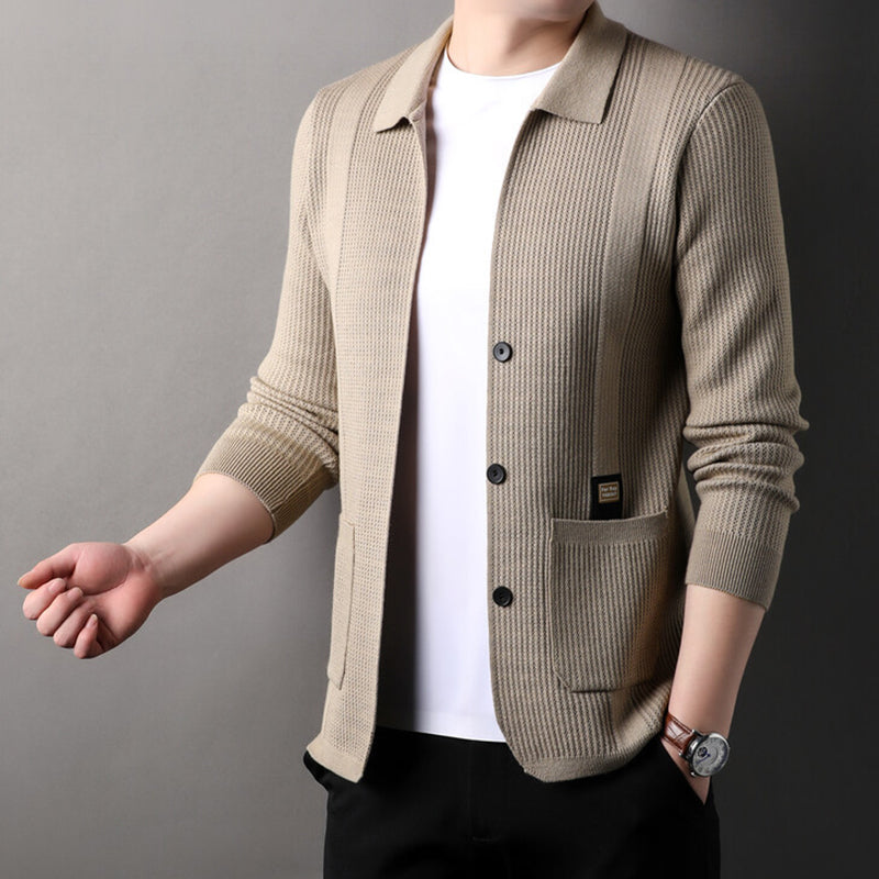 Monarch Wear - Langärmliger Strickmantel mit Revers für Herren
