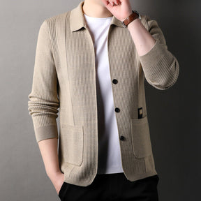Monarch Wear - Langärmliger Strickmantel mit Revers für Herren