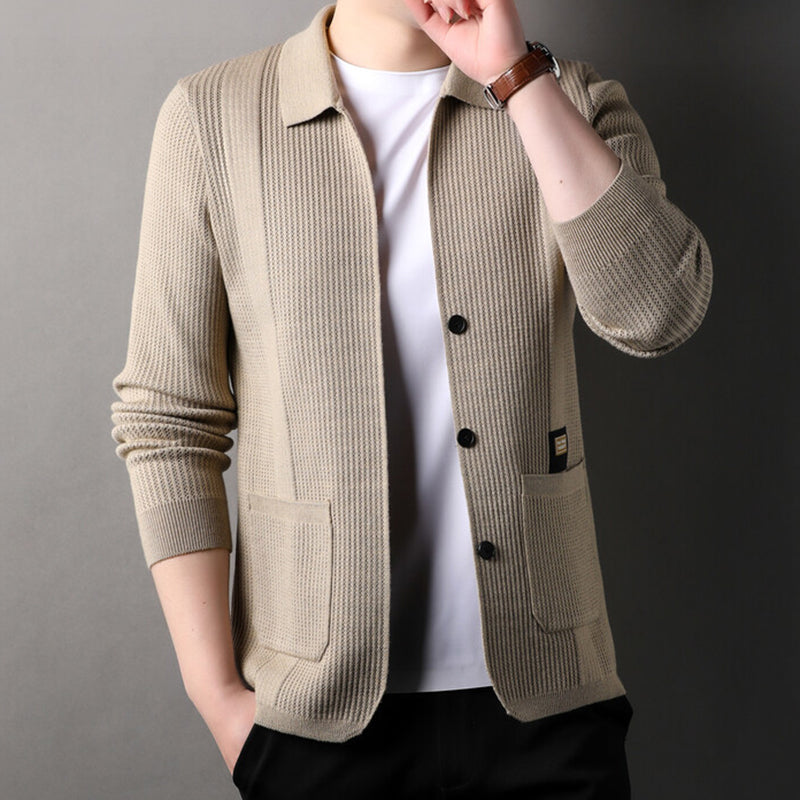 Monarch Wear - Langärmliger Strickmantel mit Revers für Herren